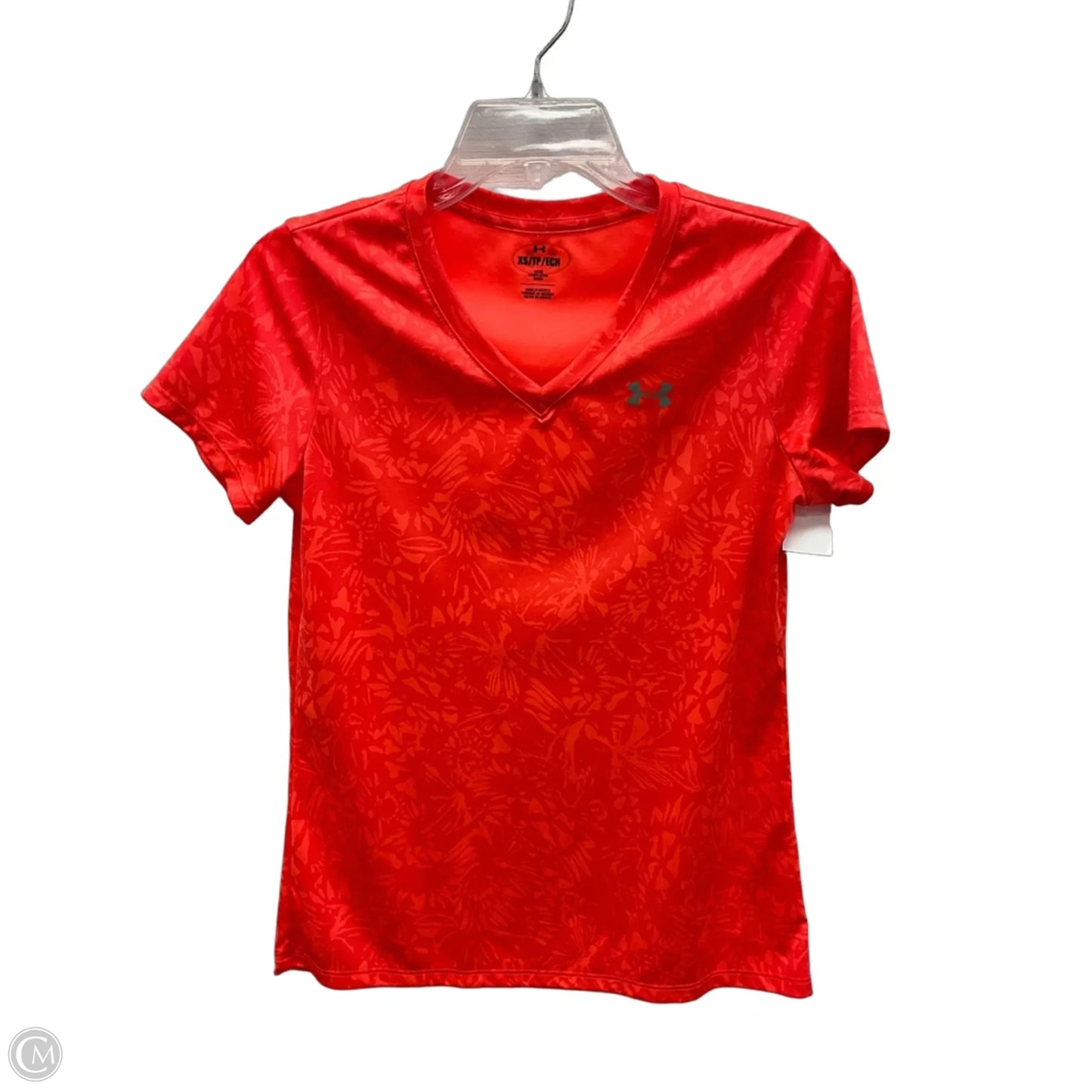Athletic Top Short Sleeve By Under Armour In Orange, Size: Xs