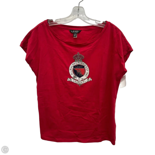 Top Short Sleeve By Lauren By Ralph Lauren In Red, Size: L