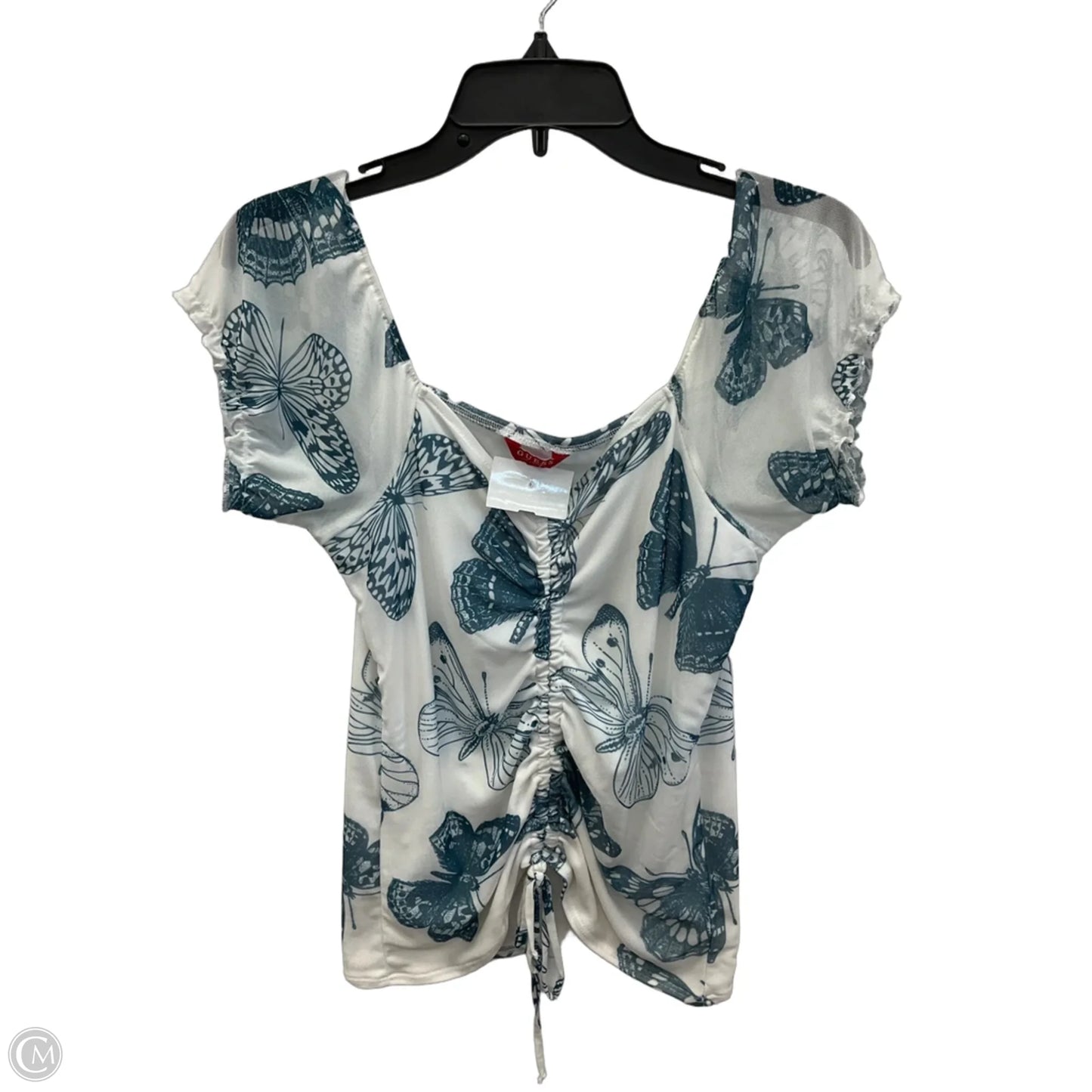 Top Short Sleeve By Guess In White, Size: L