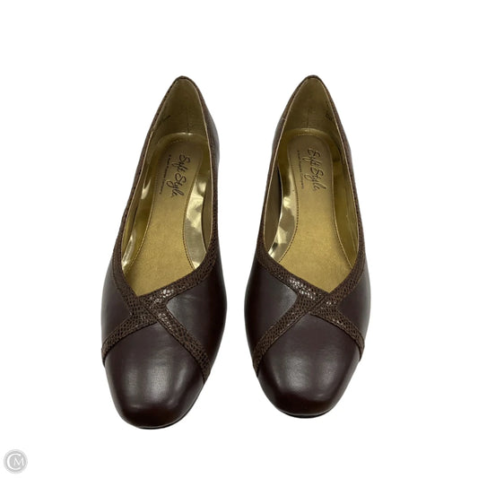 Shoes Heels Block By Clothes Mentor In Brown, Size: 6.5