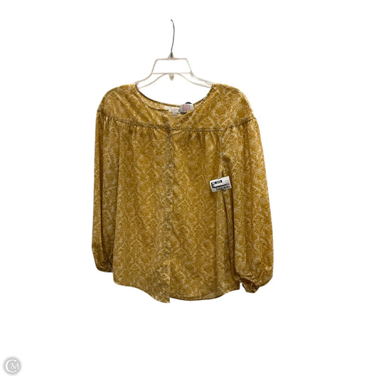 Blouse Long Sleeve By Loft In Yellow, Size: M