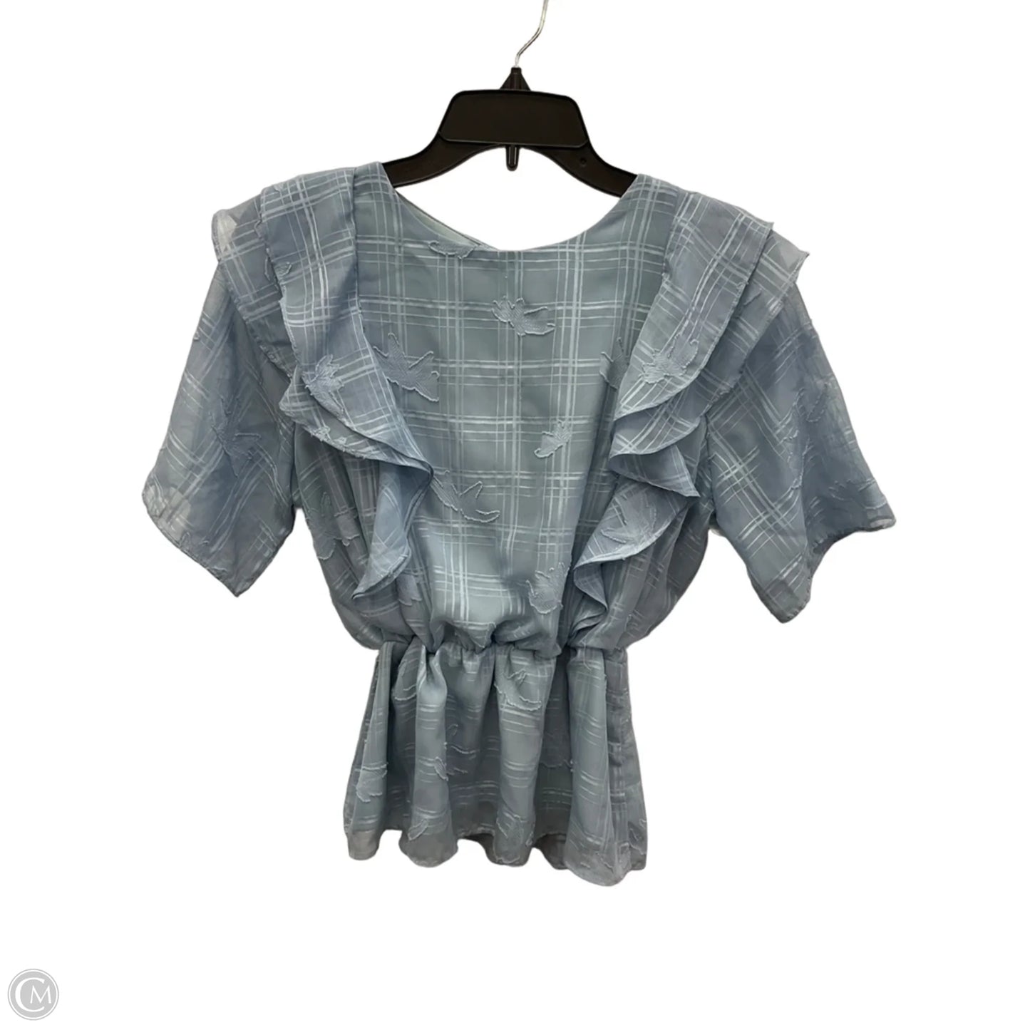 Top Short Sleeve By Cme In Blue, Size: M