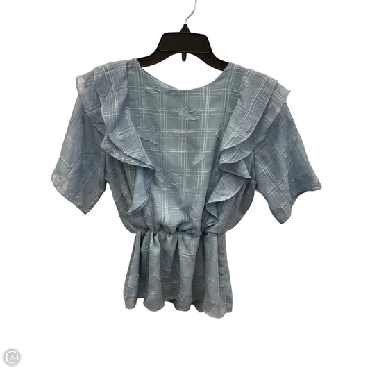 Top Short Sleeve By Cme In Blue, Size: M