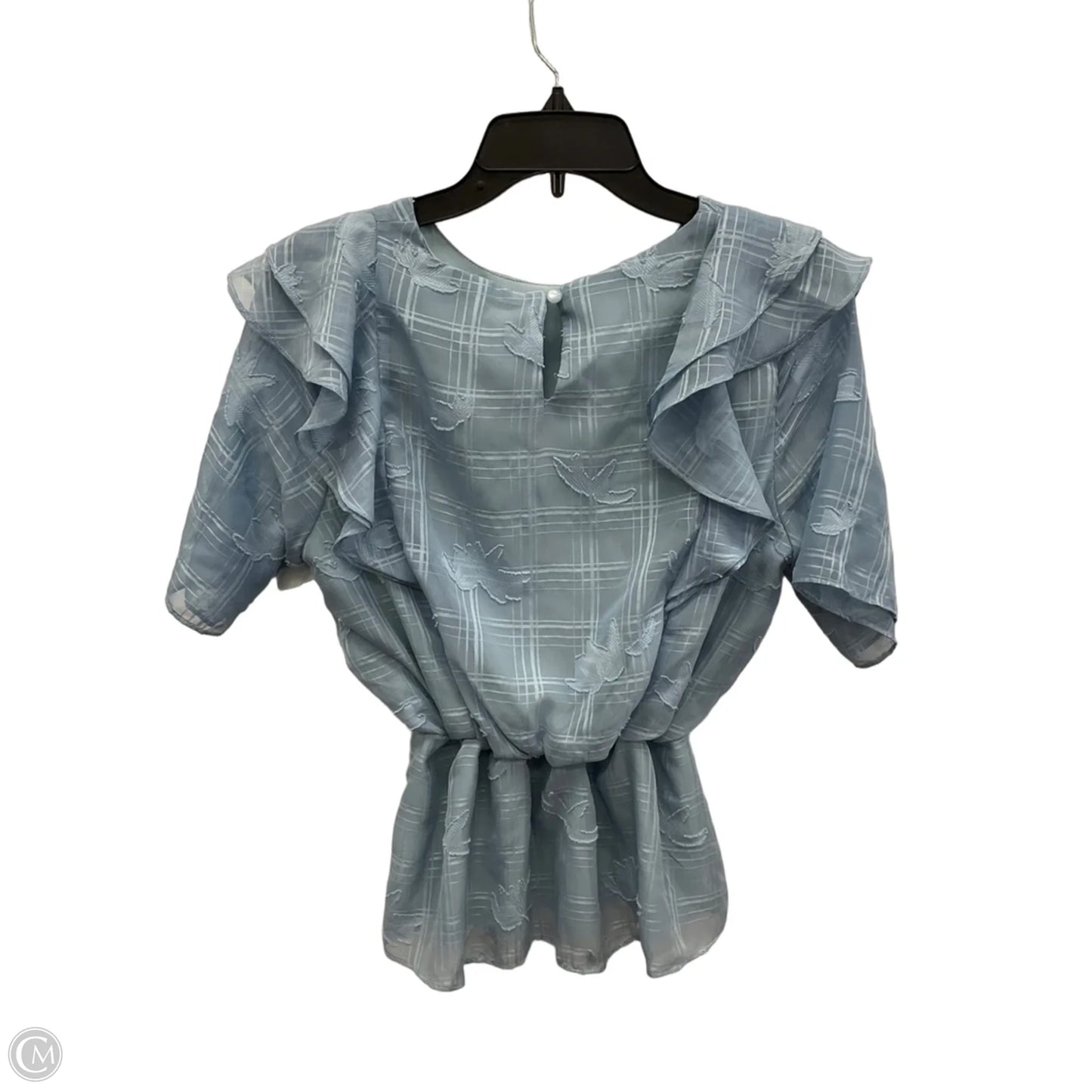 Top Short Sleeve By Cme In Blue, Size: M