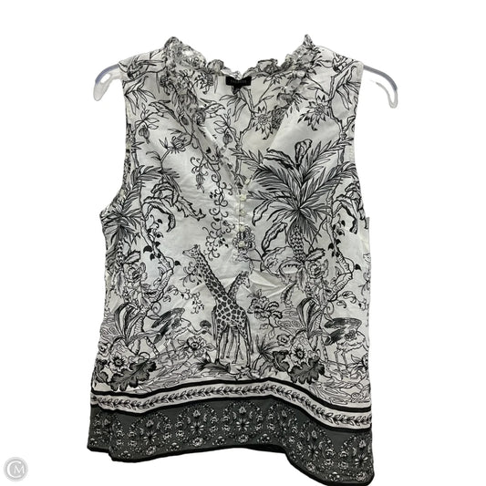 Top Sleeveless By Talbots In Black & White, Size: S