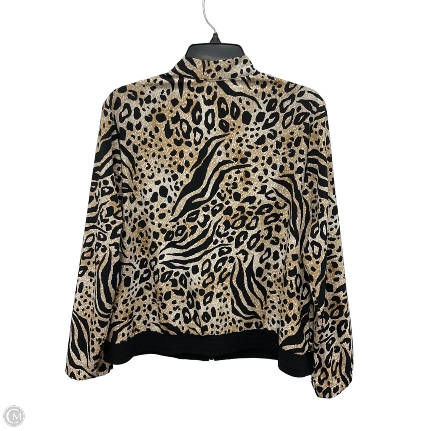 Jacket Windbreaker By Chicos In Animal Print, Size: S