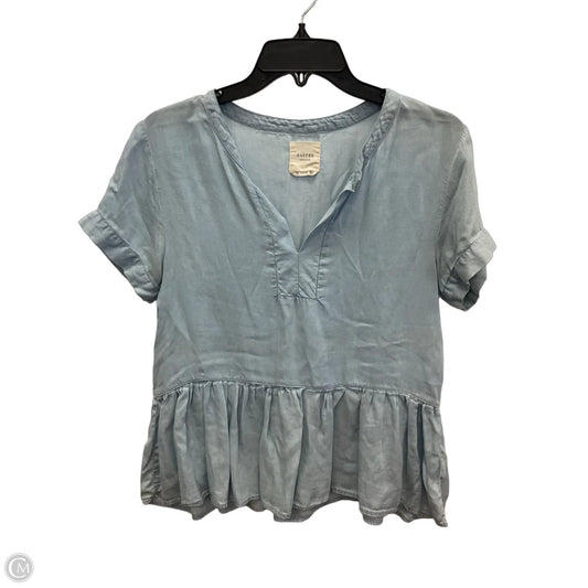 Top Short Sleeve By Harper In Blue, Size: M