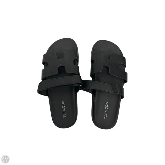 Sandals Flats By Top Moda In Black, Size: 8