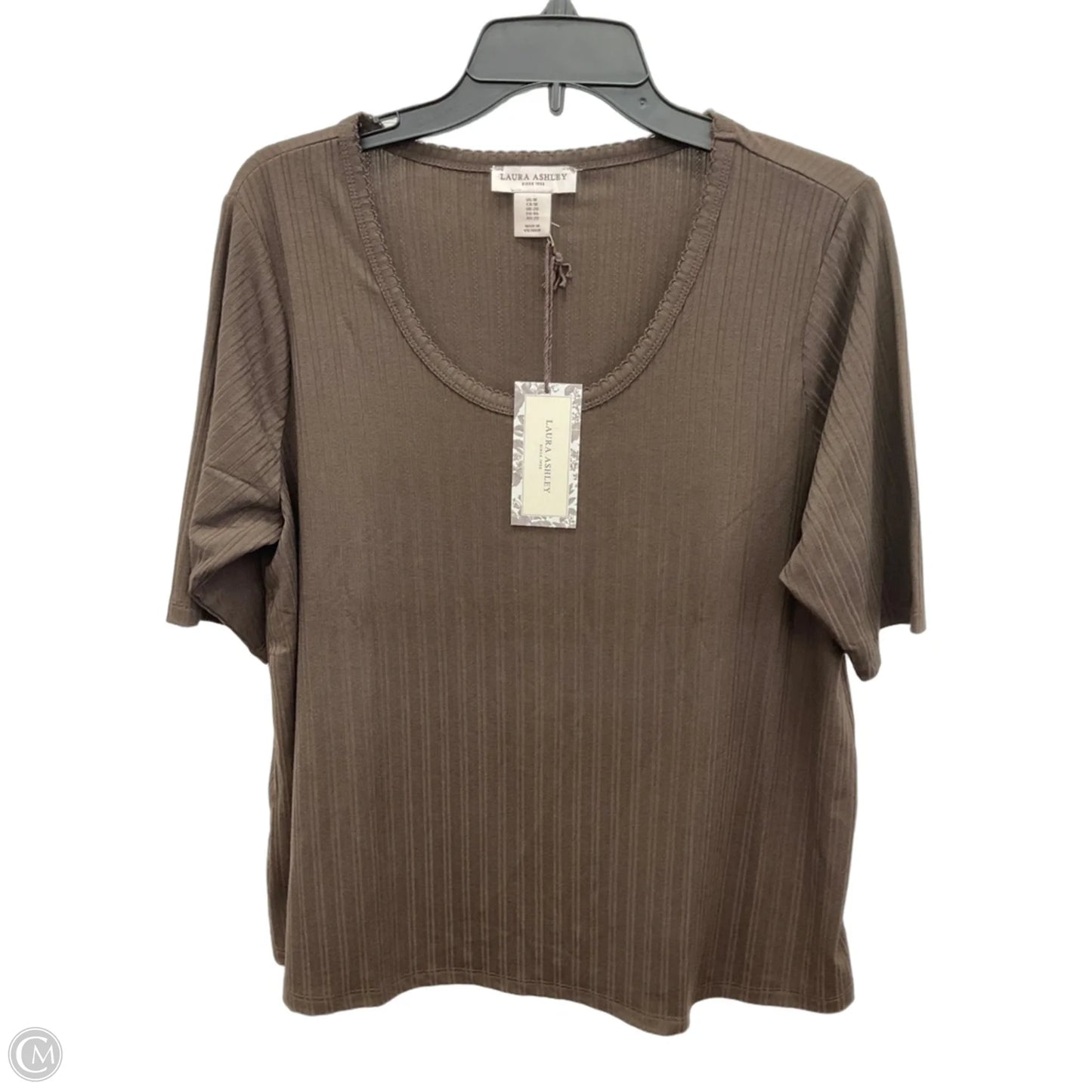 Top Short Sleeve By Laura Ashley In Brown, Size: 1x