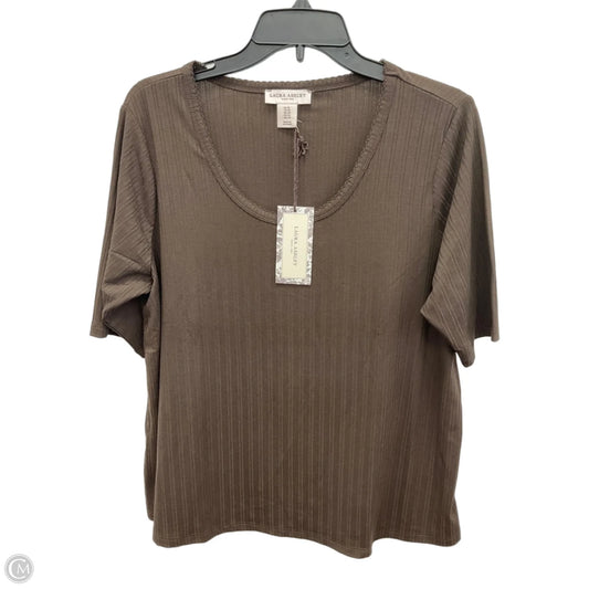 Top Short Sleeve By Laura Ashley In Brown, Size: 1x