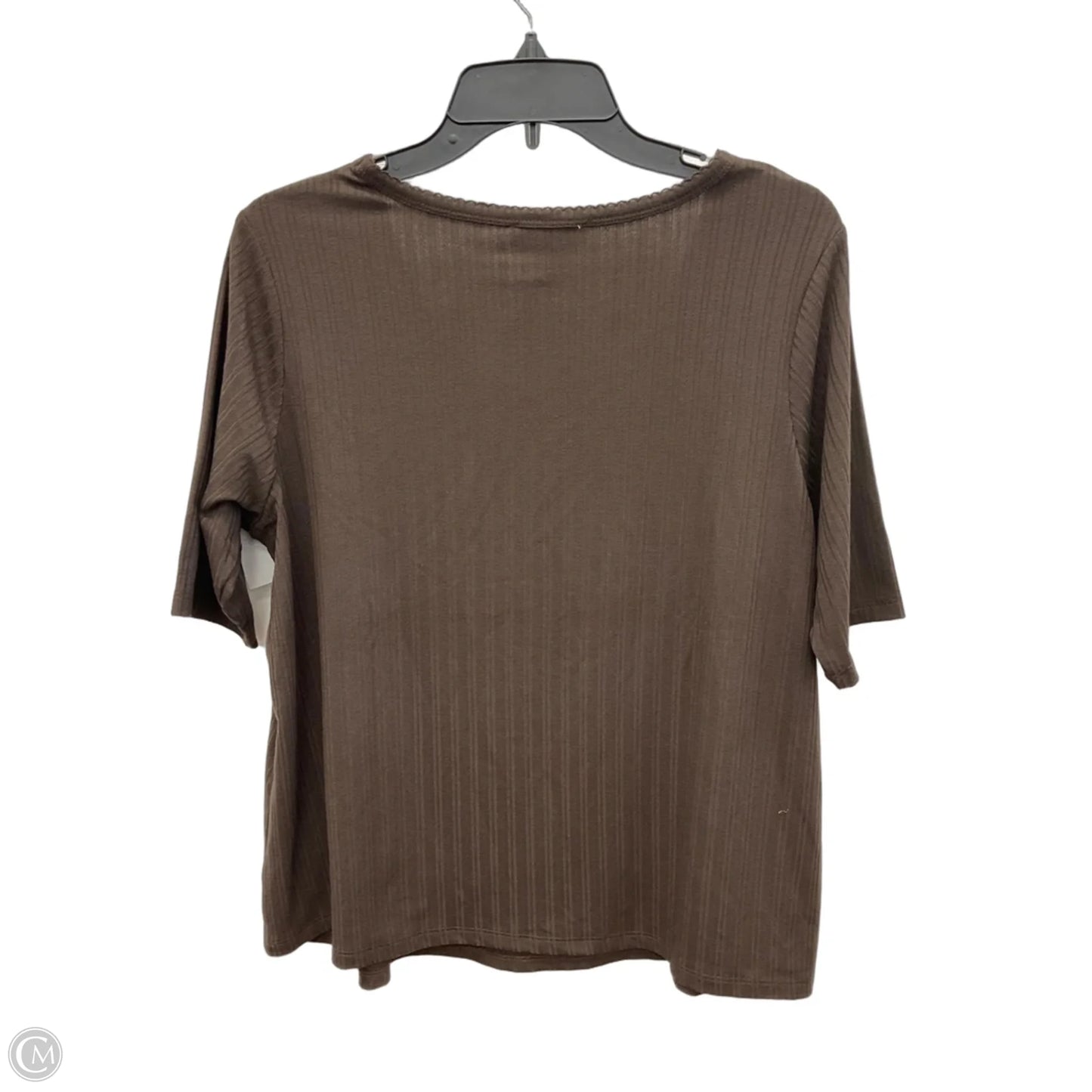 Top Short Sleeve By Laura Ashley In Brown, Size: 1x