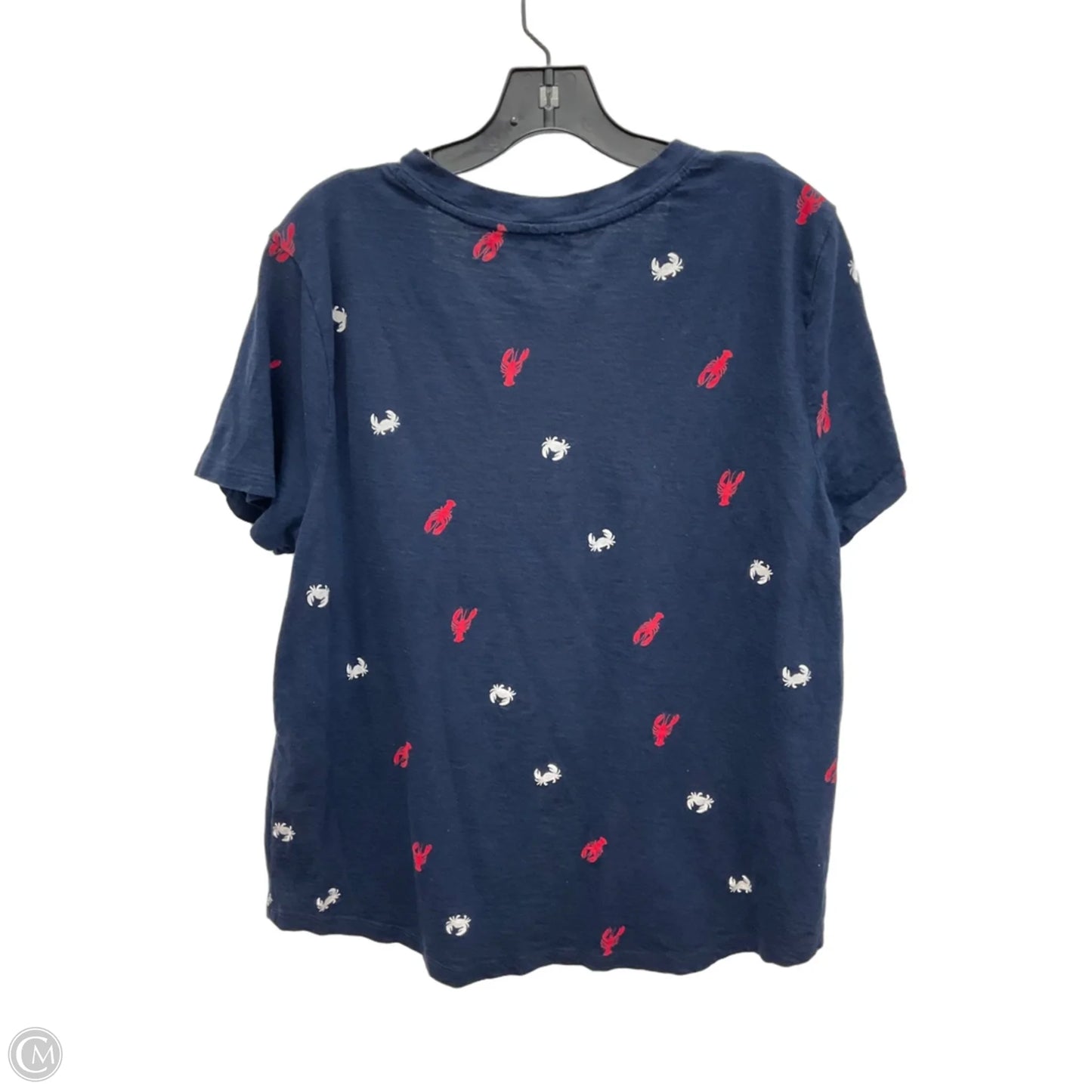 Top Short Sleeve By Loft In Nautical Print, Size: Xxl