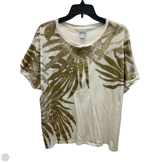 Top Short Sleeve By Chicos In Gold, Size: Xxl
