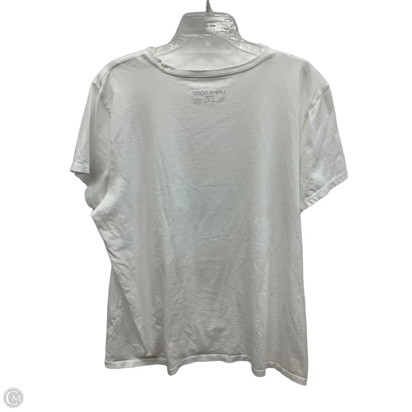 Top Short Sleeve By Life Is Good In White, Size: Xxl