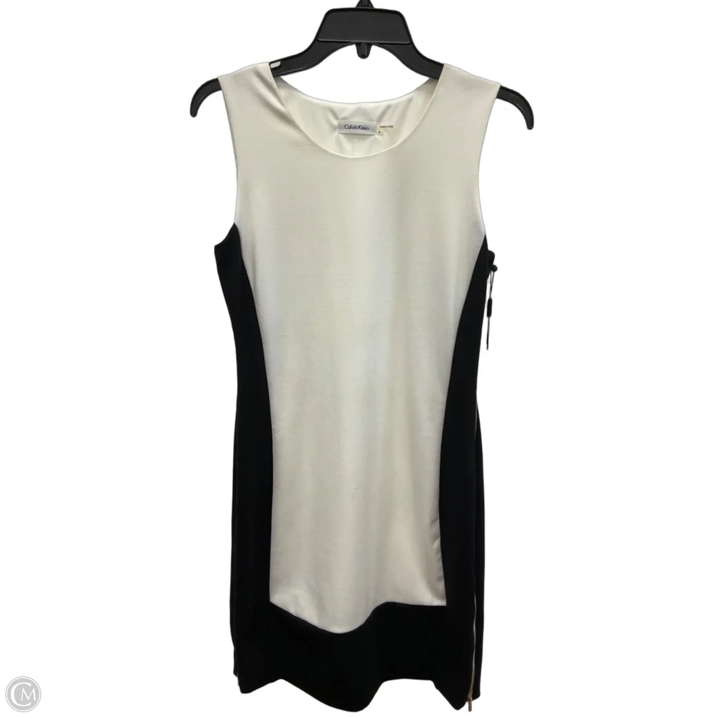 Dress Casual Midi By Calvin Klein In Black & White, Size: S