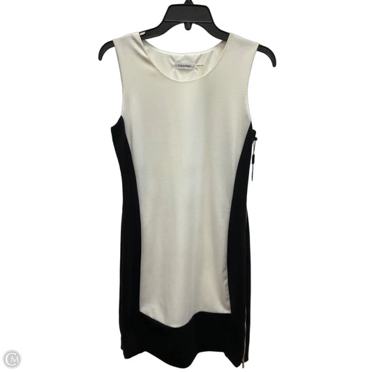 Dress Casual Midi By Calvin Klein In Black & White, Size: S