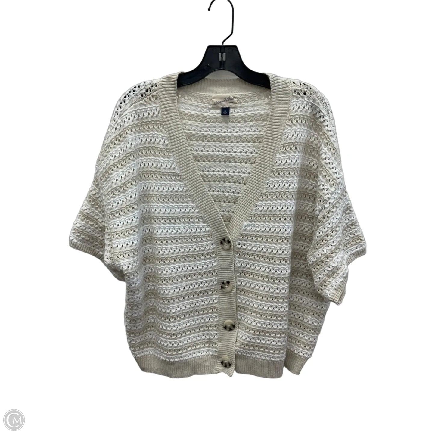 Blouse Short Sleeve By Universal Thread In Striped Pattern, Size: Xl