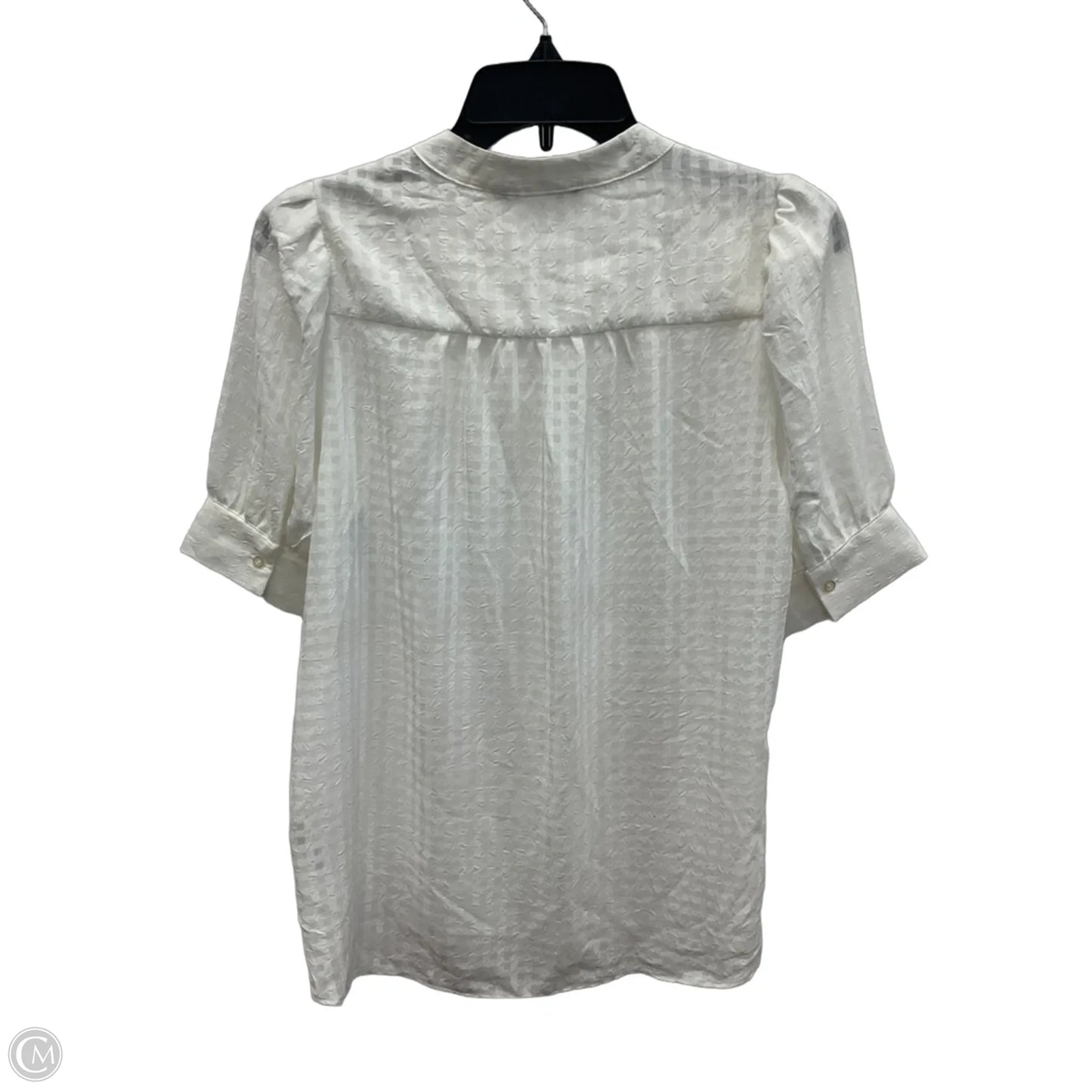 Blouse Short Sleeve By Clothes Mentor In White, Size: L