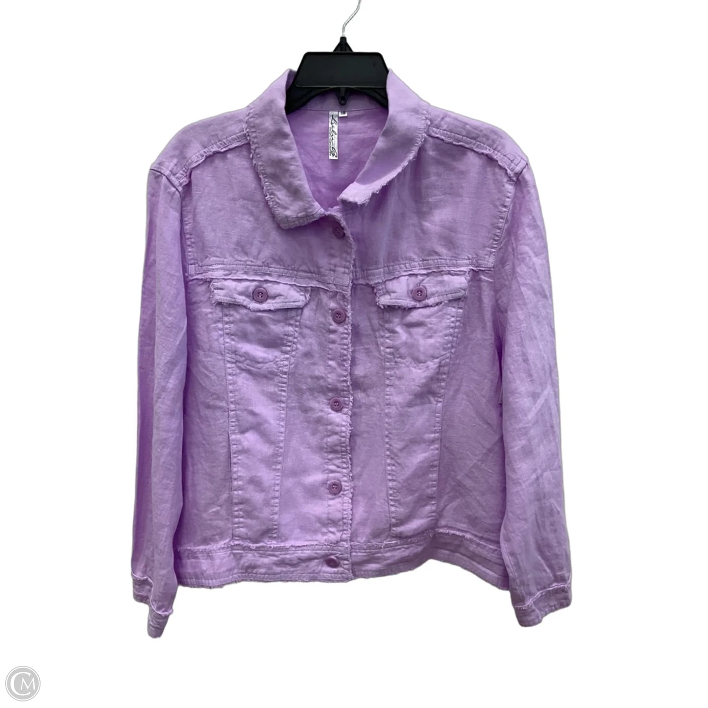 Blouse Long Sleeve By Lulu B In Purple, Size: 1x