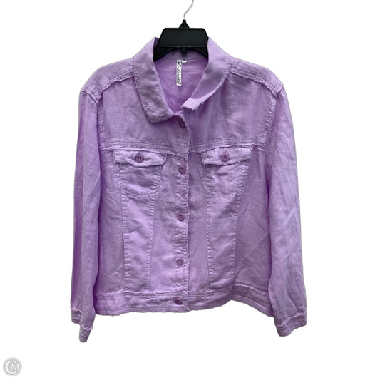 Blouse Long Sleeve By Lulu B In Purple, Size: 1x