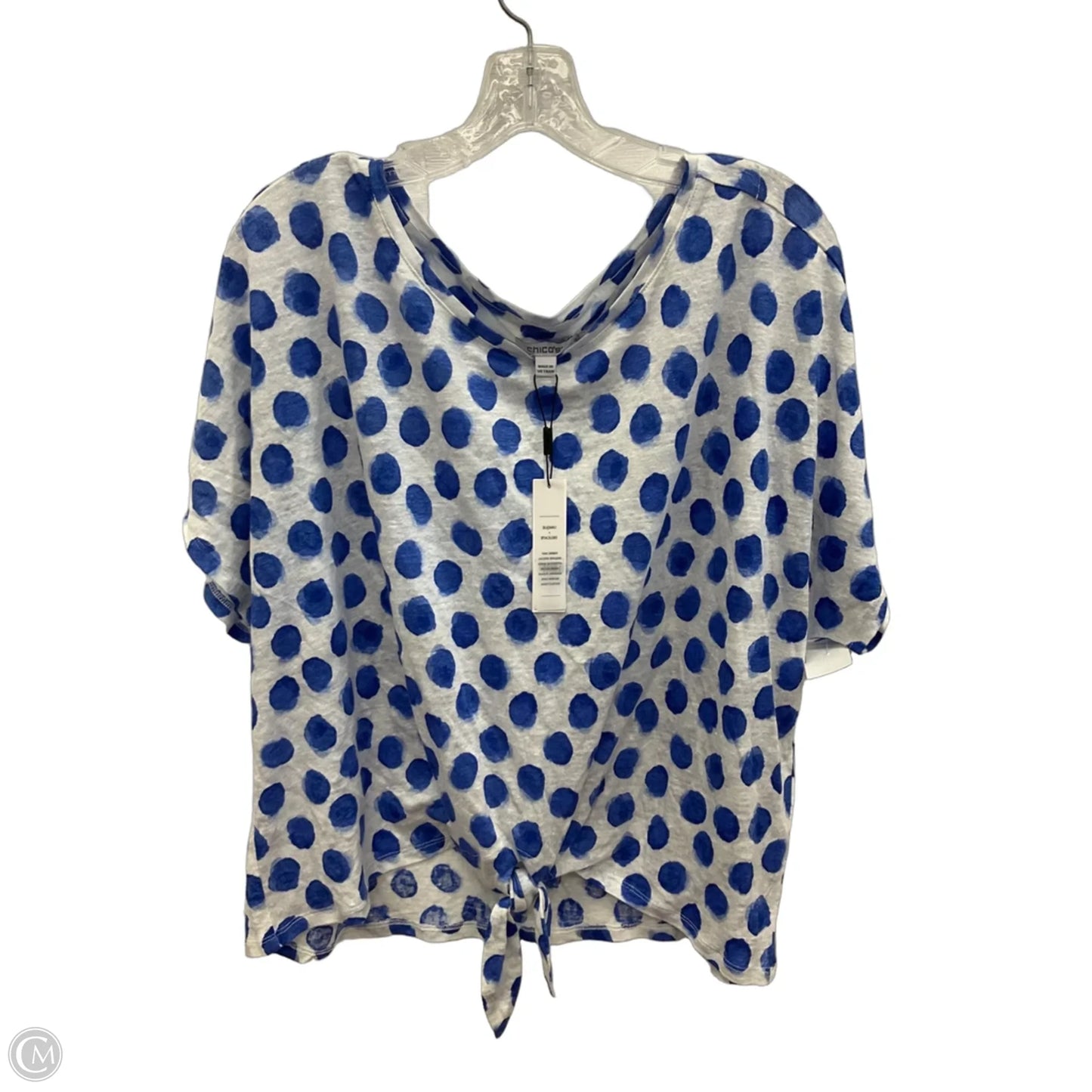 Top Short Sleeve By Chicos In Polkadot Pattern, Size: S