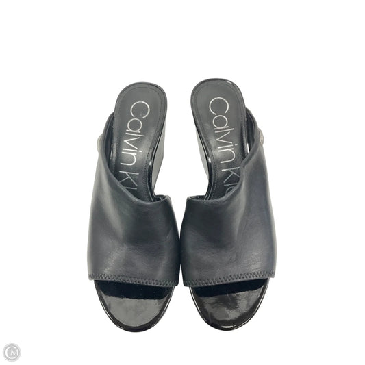 Sandals Heels Platform By Calvin Klein In Black, Size: 6.5