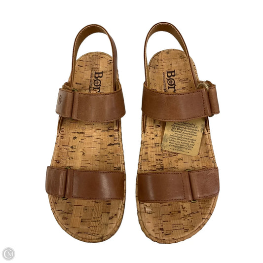 Sandals Heels Platform By Born In Brown, Size: 8