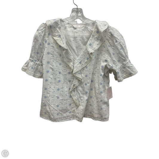 Top Short Sleeve By Lc Lauren Conrad In Blue & White, Size: Xlp