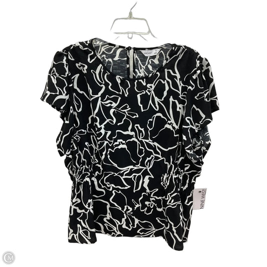 Top Short Sleeve By Nine West In Black & White, Size: Xl