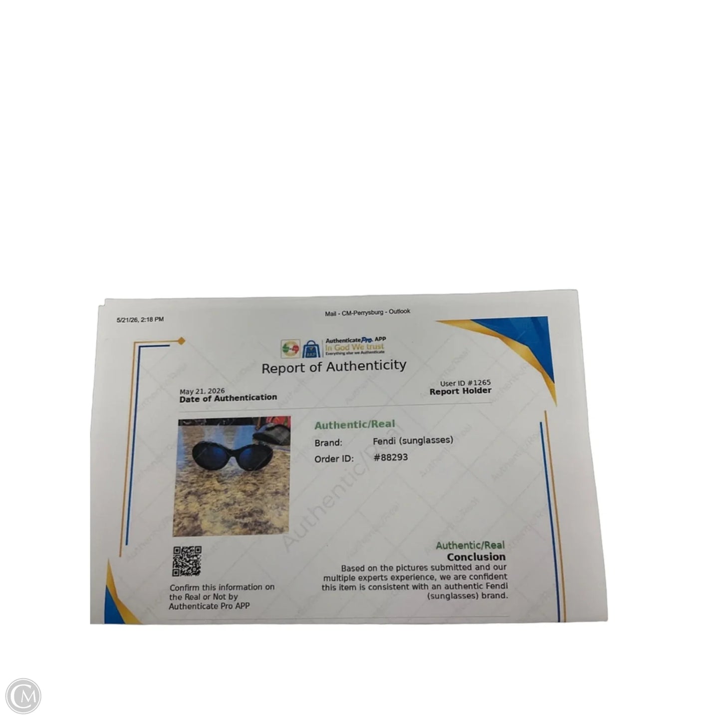 Sunglasses Luxury Designer By Fendi