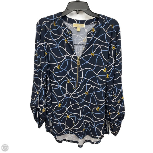 Top Long Sleeve By Michael By Michael Kors In Nautical Print, Size: L