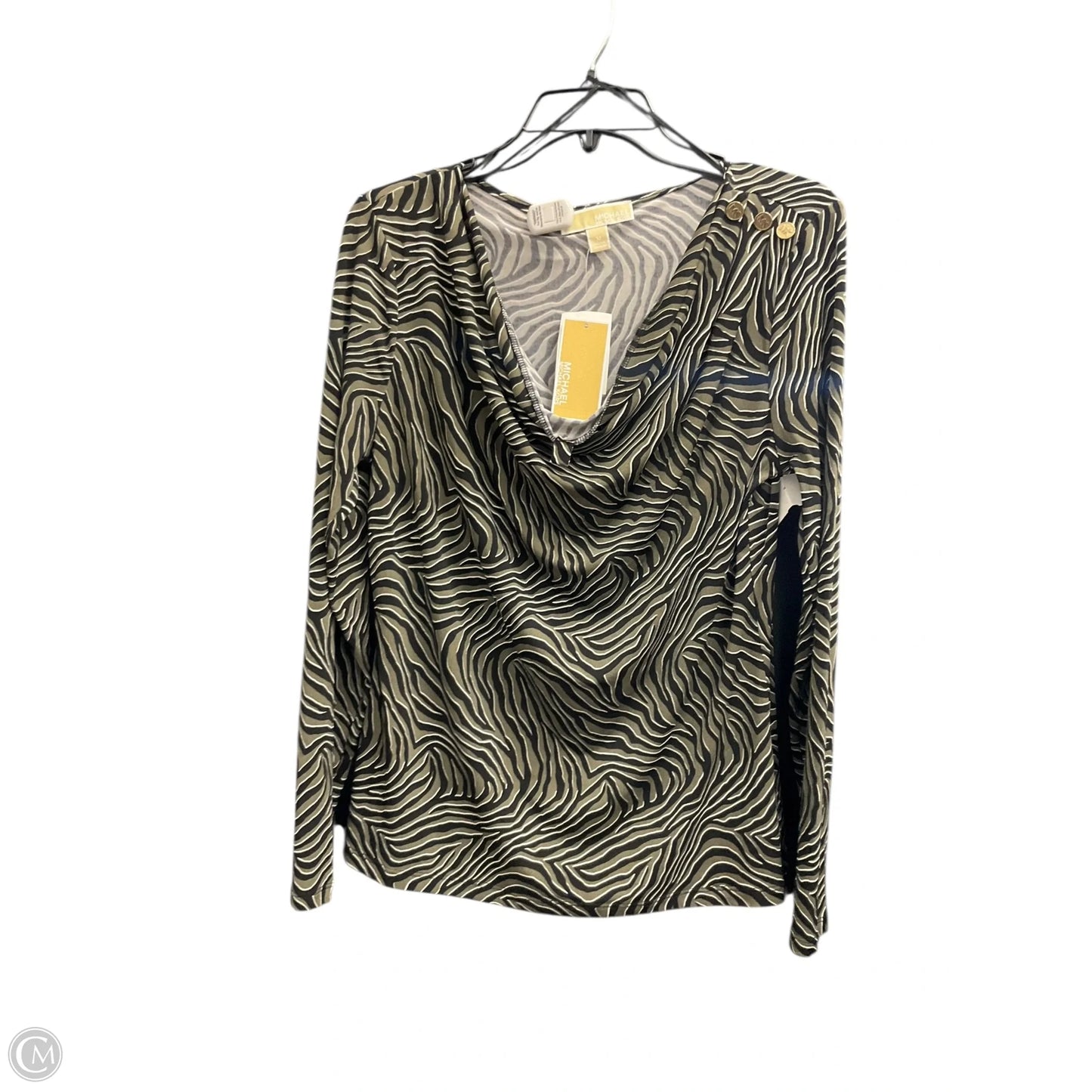 Top Long Sleeve By Michael By Michael Kors In Animal Print, Size: M