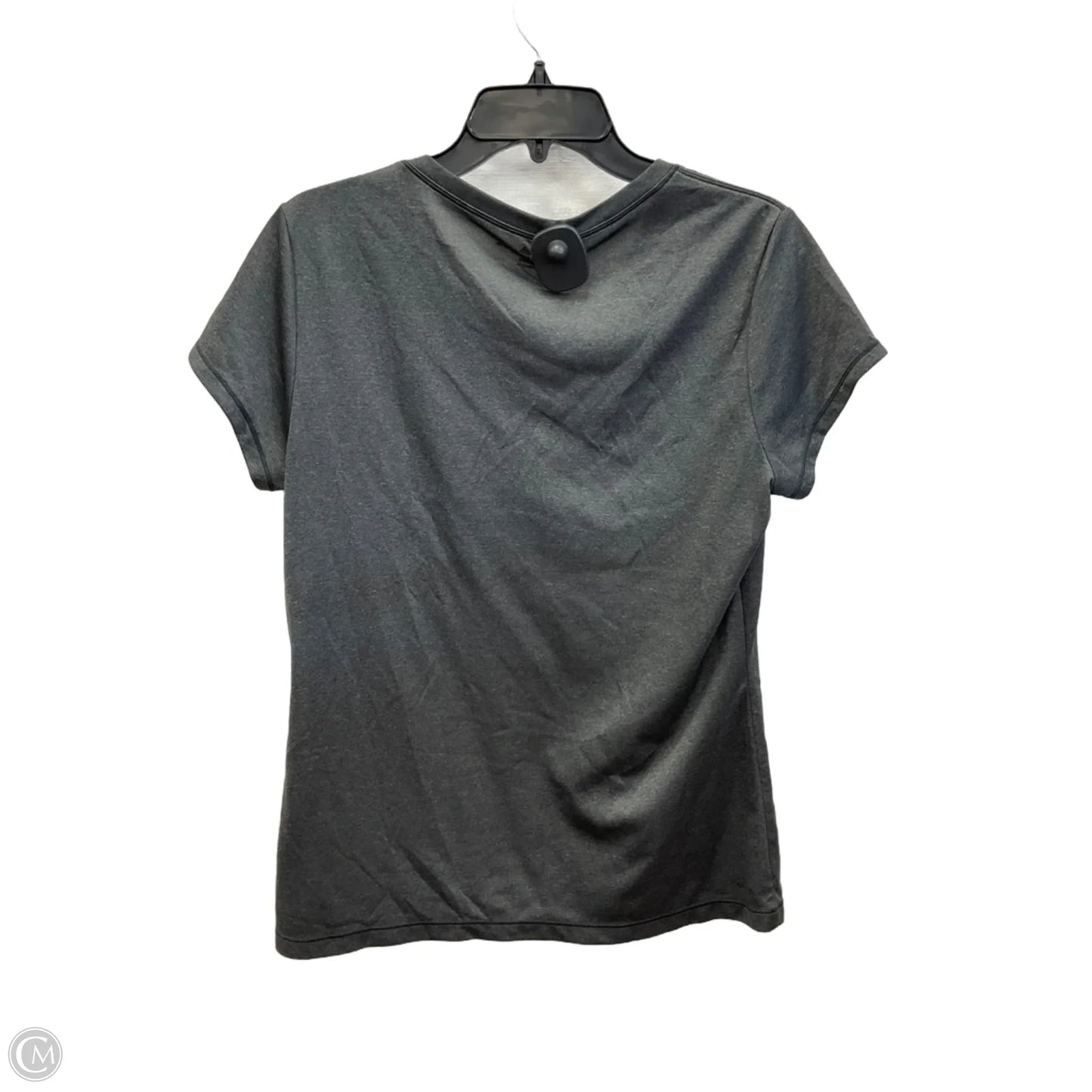 Athletic Top Short Sleeve By Adidas In Grey, Size: L