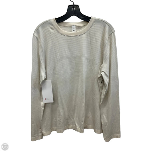 Athletic Top Long Sleeve Collar By Lululemon In Cream, Size: 8