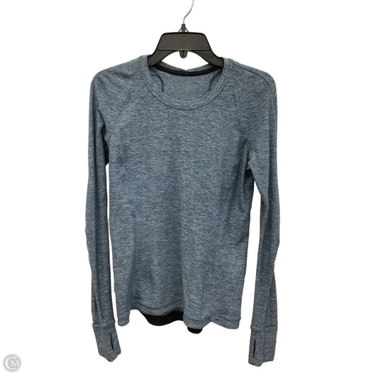 Athletic Top Long Sleeve Collar By Lululemon In Blue, Size: 8
