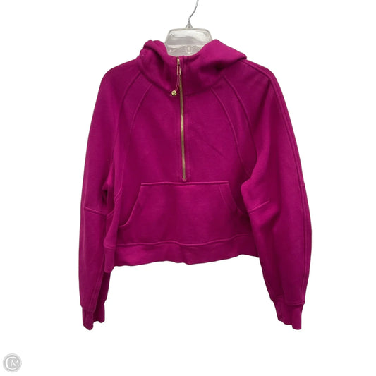Athletic Sweatshirt Hoodie By Lululemon In Pink, Size: M