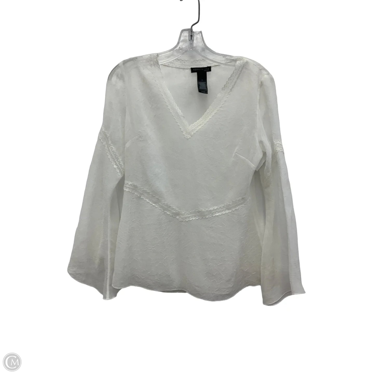 Top Long Sleeve By Kenneth Cole In White, Size: S