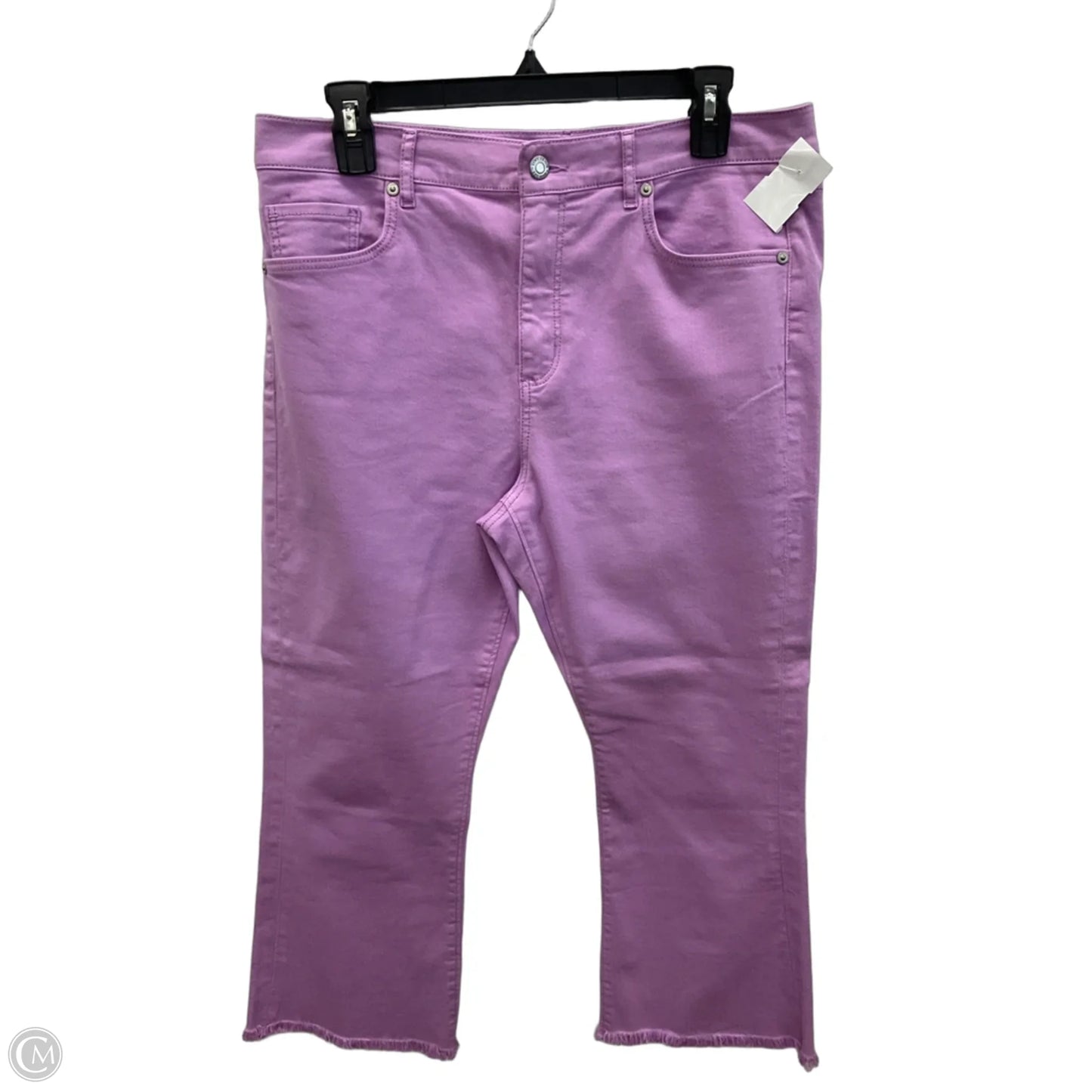 Jeans Cropped By Loft In Purple, Size: 10