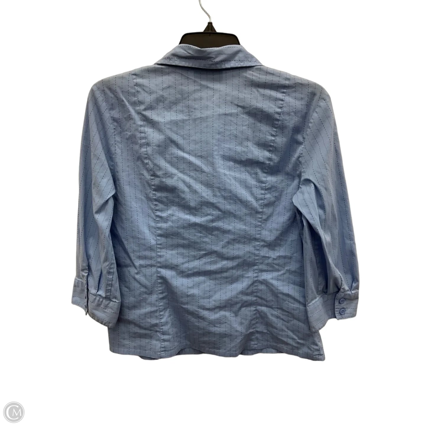 Blouse Long Sleeve By Apostrophe In Blue, Size: M