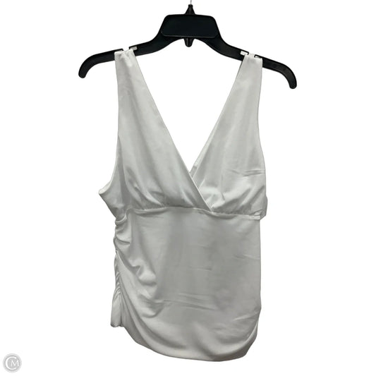 Top Sleeveless By Halogen In White, Size: Xl