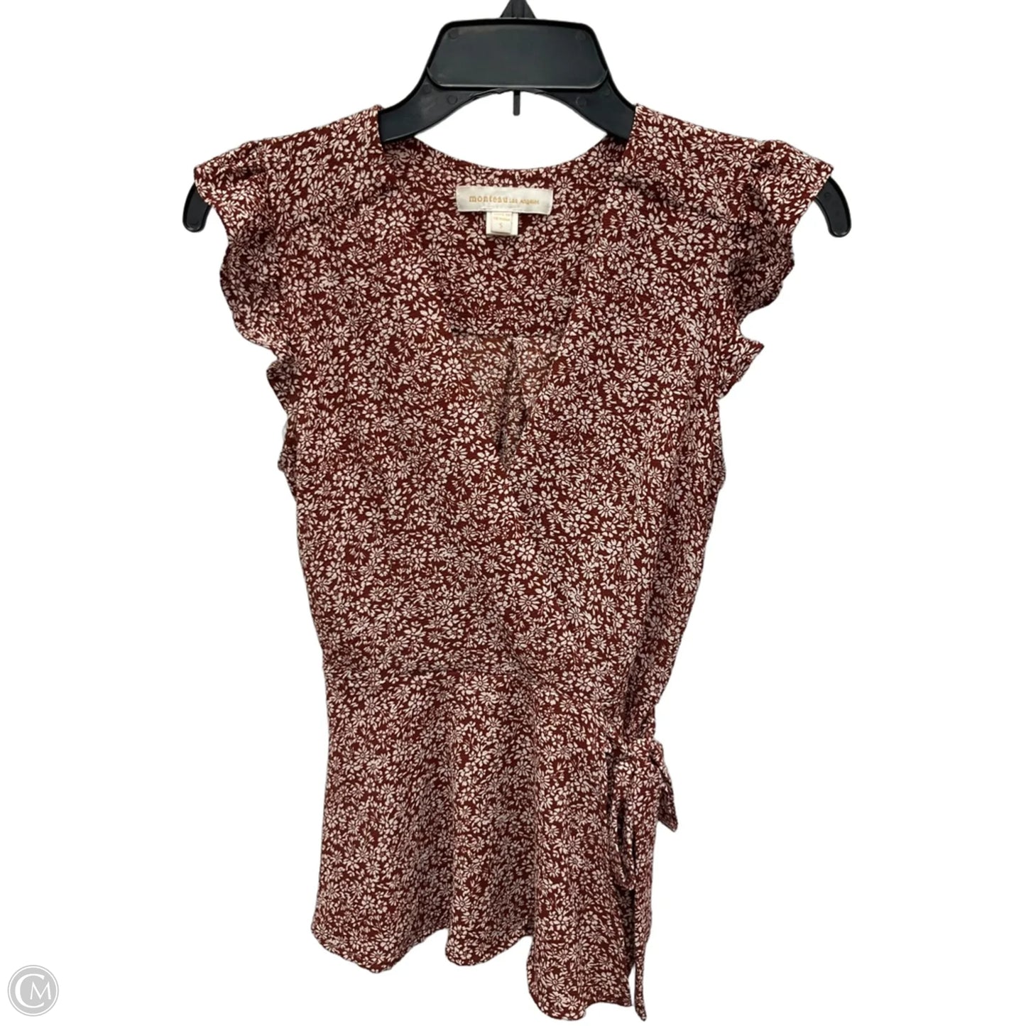 Top Short Sleeve By Monteau In Red, Size: S