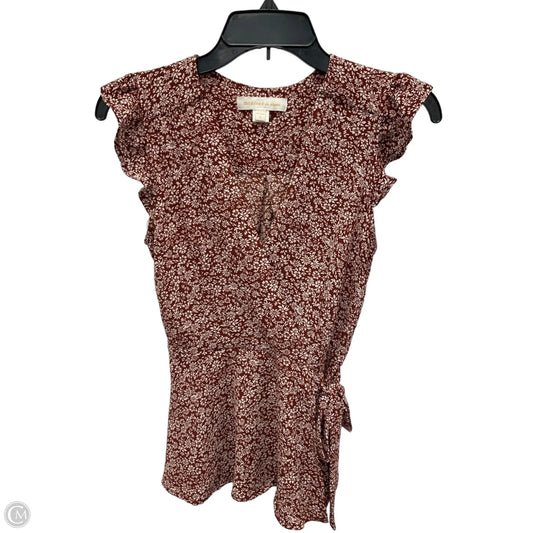 Top Short Sleeve By Monteau In Red, Size: S
