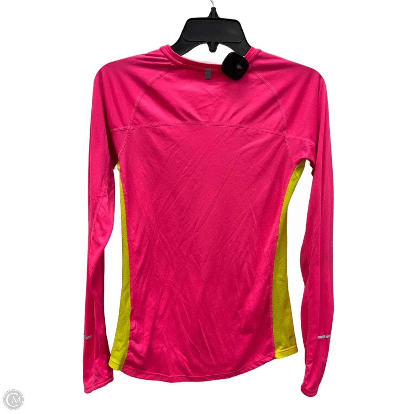 Athletic Top Long Sleeve Collar By Nike In Pink, Size: S