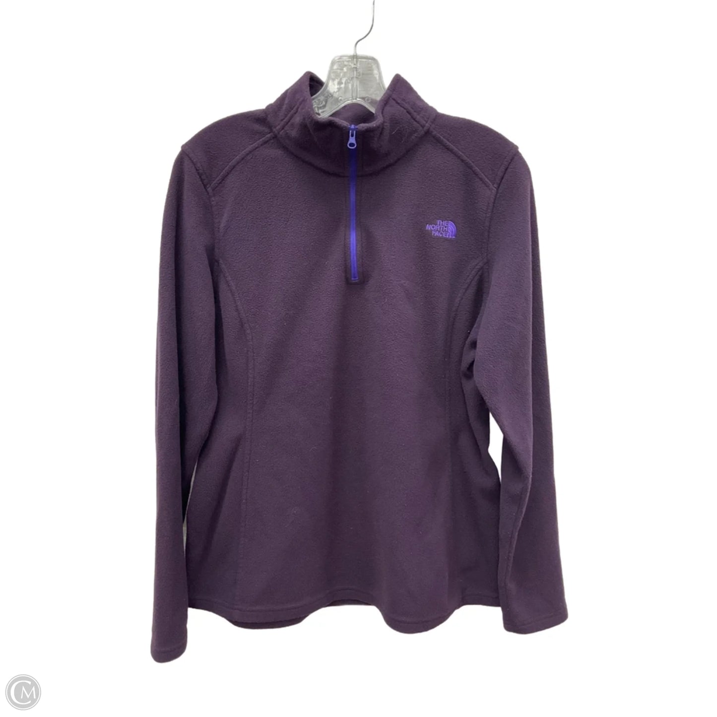 Athletic Top Long Sleeve Collar By The North Face In Purple, Size: L