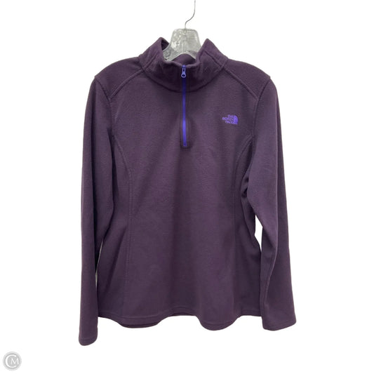 Athletic Top Long Sleeve Collar By The North Face In Purple, Size: L