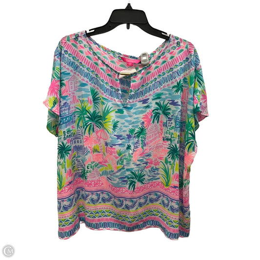 Top Short Sleeve Designer By Lilly Pulitzer In Multi-colored, Size: Xl