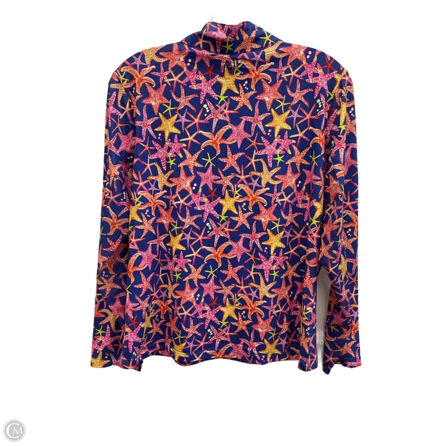 Athletic Top Long Sleeve Collar By Gottex In Purple, Size: M