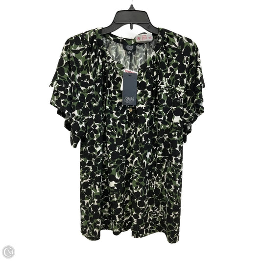 Top Short Sleeve By Jones New York In Black & Green, Size: Xl