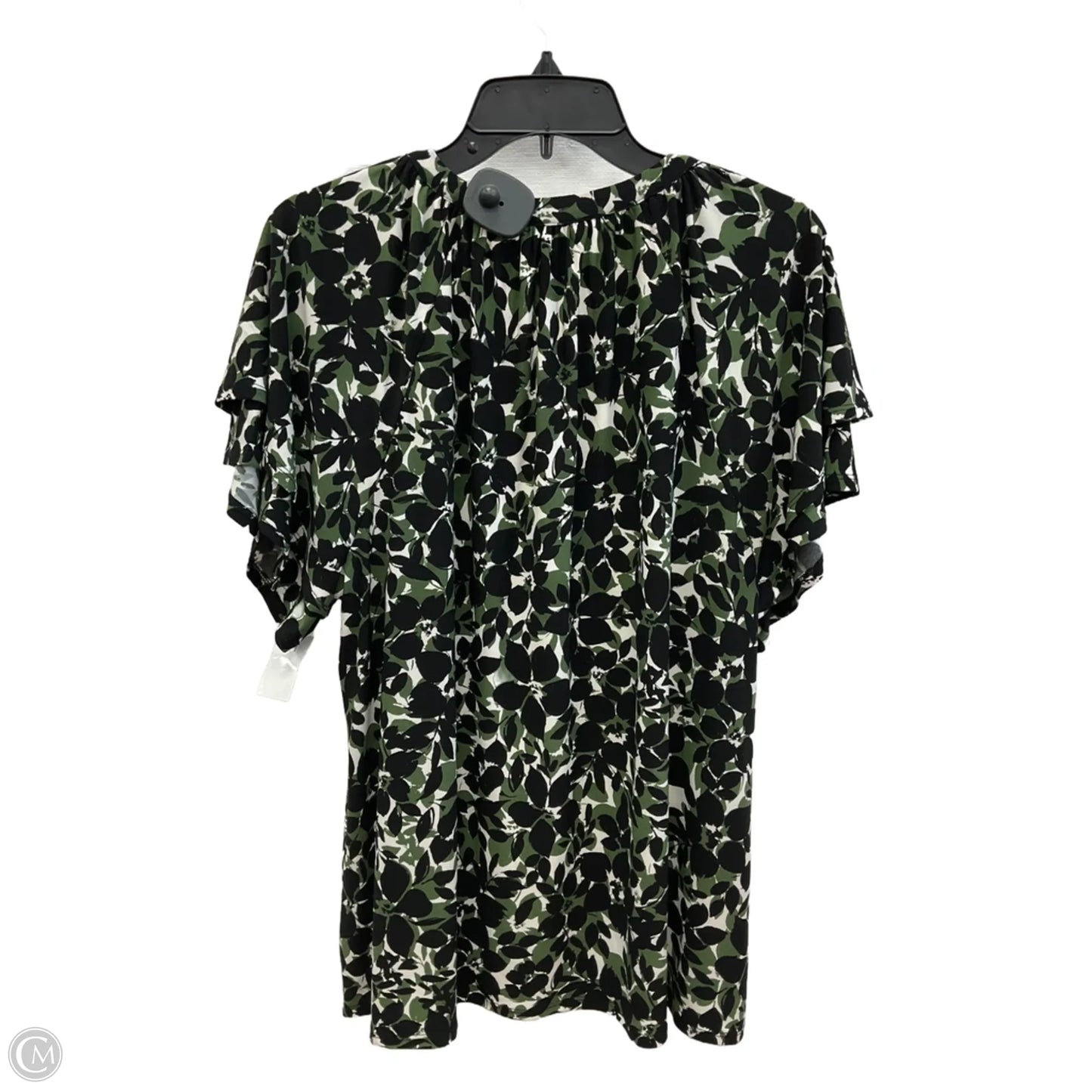 Top Short Sleeve By Jones New York In Black & Green, Size: Xl