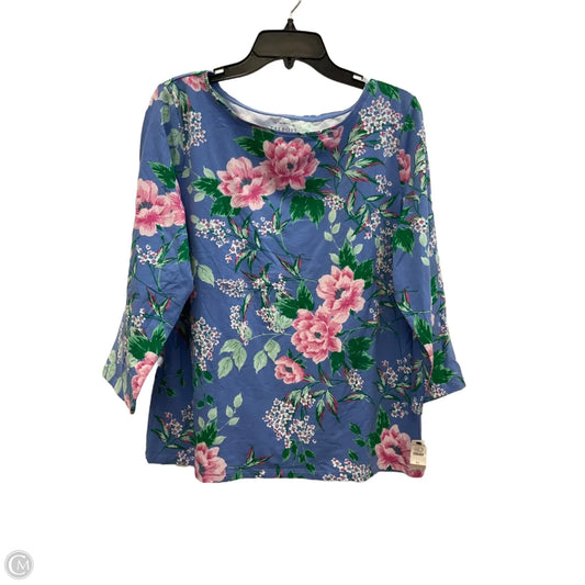 Top 3/4 Sleeve By Talbots In Blue, Size: Xl